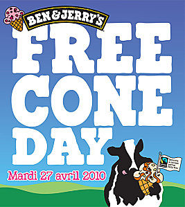 Ben & Jerry's - Free Cone day 2010 [Bon plan du jour]