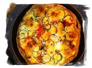 Tarte Kluger home made : Tomates, mozza, courgettes